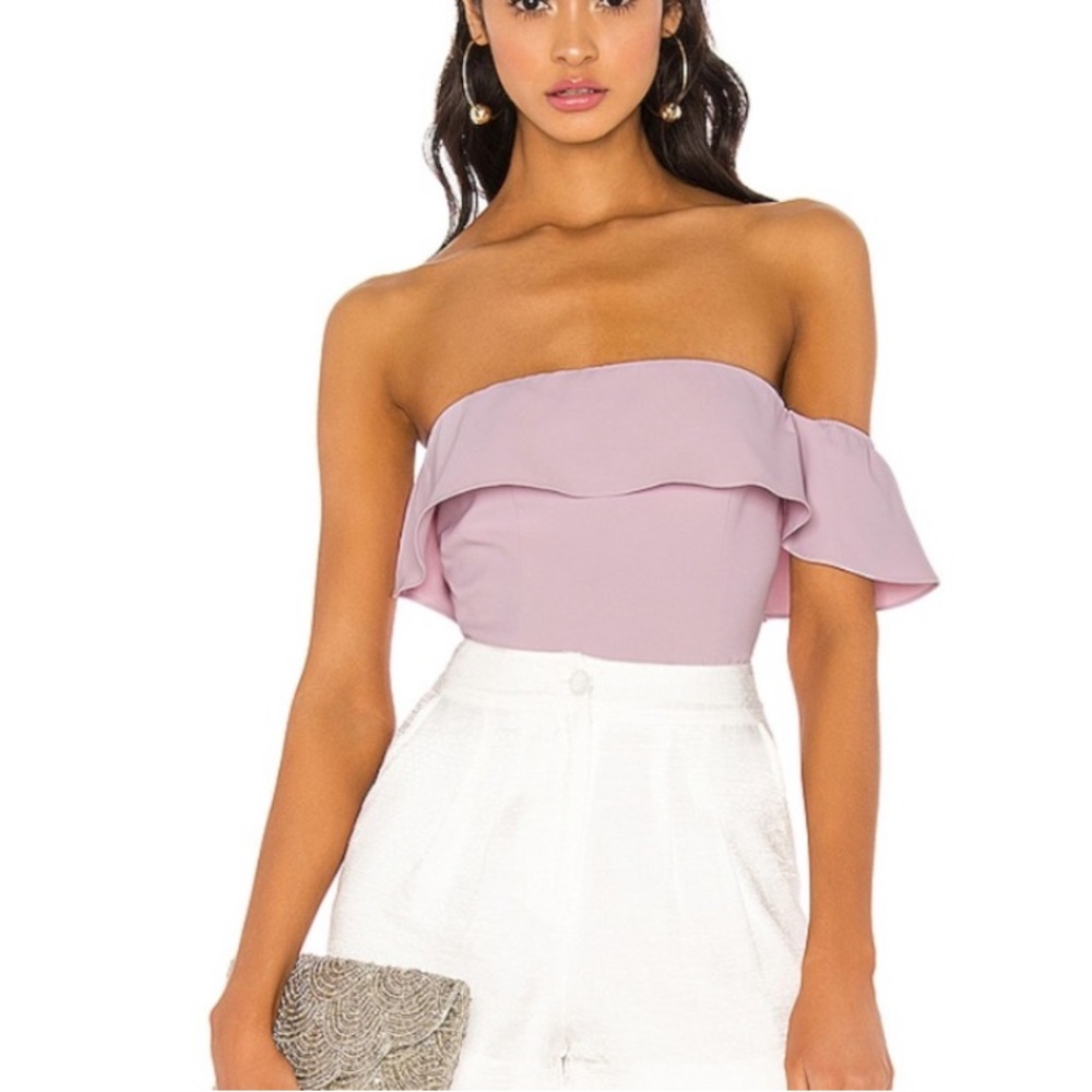 NWT Revolve x NBD Off-Shoulder Frill Bodysuit
